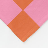 Couverture Polaire à damiers orange et rose (Coin)