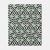 Couverture Polaire À damiers rétro et boulons d'éclairage (Devant)