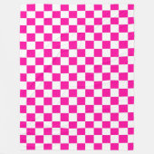 Couverture Polaire à damiers rose et blanc (Devant)