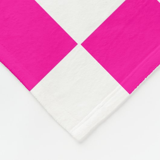 Couverture Polaire à damiers rose et blanc (Coin)