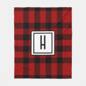 Couverture Polaire À damiers rouge et noir personnalisé (Devant)