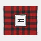 Couverture Polaire À damiers rouge et noir personnalisé (Devant (Horizontal))