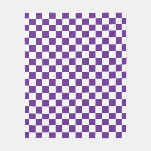 Couverture Polaire à damiers Royal violet et blanc (Devant)