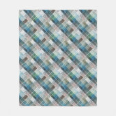 Couverture Polaire à damiers, tartan, plaid, classique, bleu, blanc (Devant)