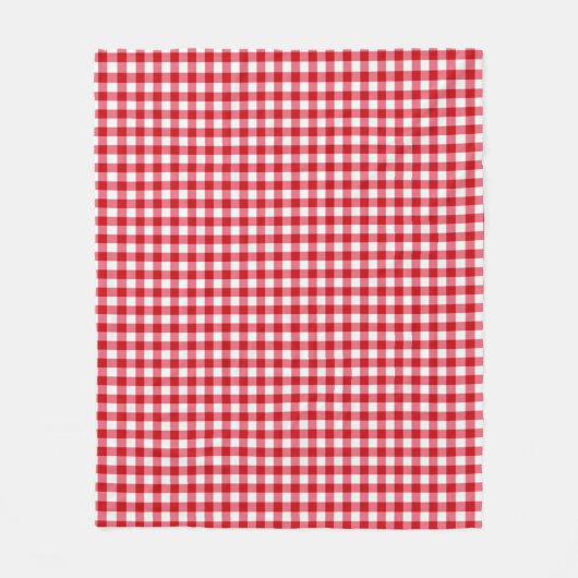 Couverture Polaire à damiers tartan plaid classique rouge blanc textu (Devant)