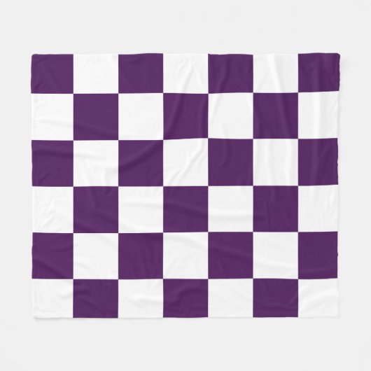Couverture Polaire à damiers violet et blanc (Devant (Horizontal))