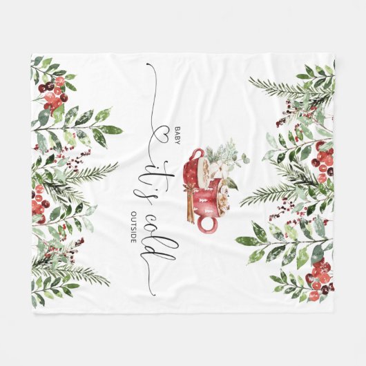 Couverture Polaire À feuillage persistant bébé confortable son froid  (Devant (Horizontal))