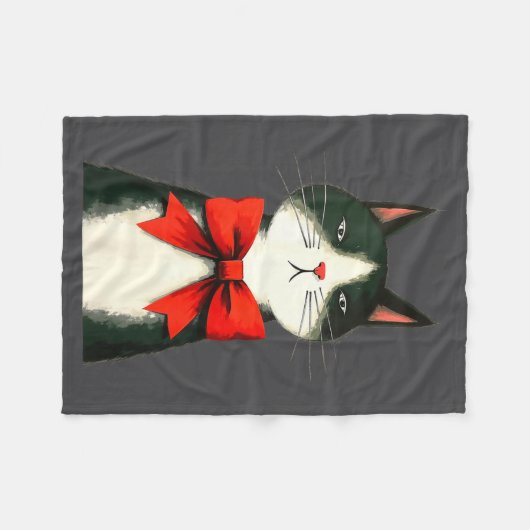 Couverture Polaire A Frumpy Holiday Cat Fun Design  (Devant (Horizontal))
