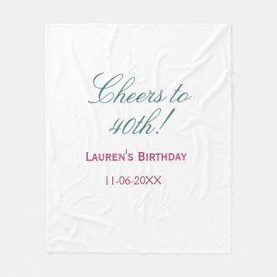 Couverture Polaire À la 40e anniversaire nom date mauve bleu élégant