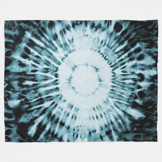 Couverture Polaire À la mode modernes teignent en nouant le bleu noir (Devant (Horizontal))