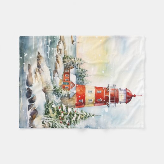 Couverture Polaire A Lighthouse in Winter (Devant (Horizontal))