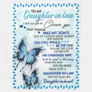 Couverture Polaire À ma belle-fille, Papillon bleu
