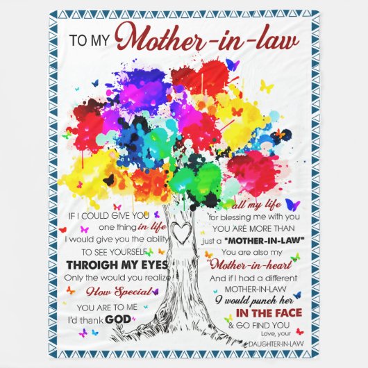 Couverture Polaire À ma belle-mère avec amour de la belle-fille (Devant)