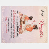 Couverture Polaire À Ma Fille Cadeau, Fille Et Maman, Lettre D'Amour (Devant (Horizontal))