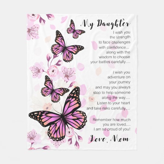 Couverture Polaire À Ma Fille, Je Souhaite La Force (Devant)