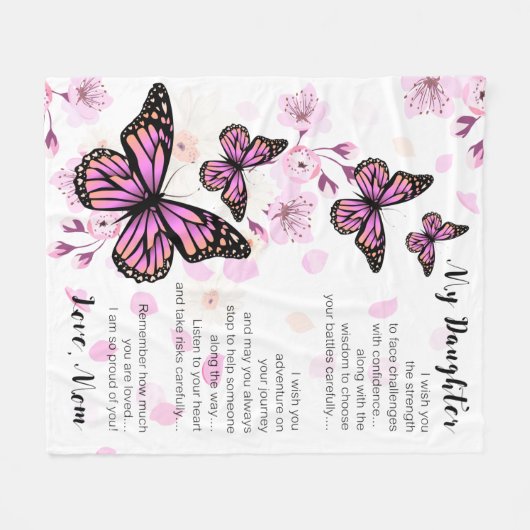 Couverture Polaire À Ma Fille, Je Souhaite La Force (Devant (Horizontal))