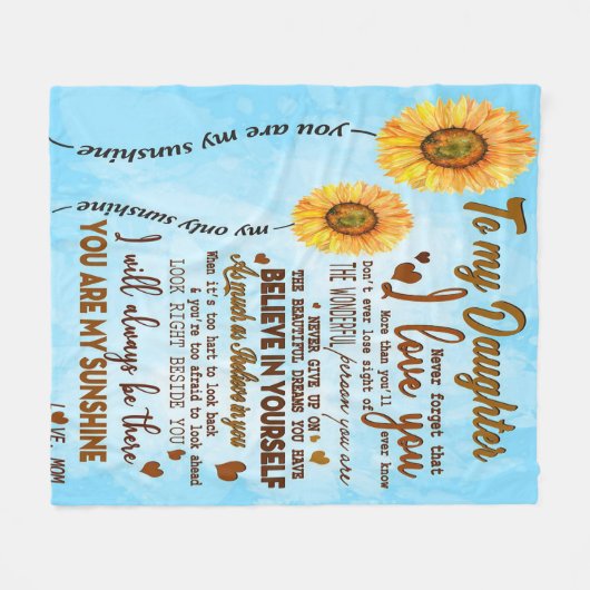 Couverture Polaire À ma fille | Lettre spéciale à ma fille (Devant (Horizontal))