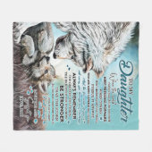 Couverture Polaire À Ma Fille Lion Famille Cadeau, Fille Anniversaire (Devant (Horizontal))