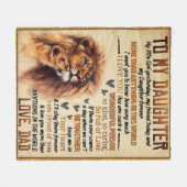 Couverture Polaire À Ma Fille Lion Famille Cadeau, Fille Anniversaire (Devant (Horizontal))