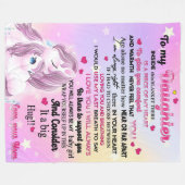 Couverture Polaire À Ma Fille Un Gros Gros Gros Gros Coin Vous Aimez (Devant (Horizontal))