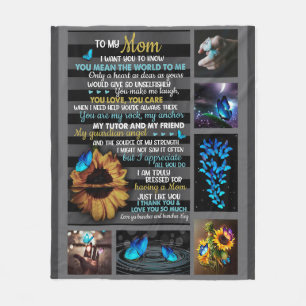 Couverture Polaire À Ma Mère Blanche Papillon Tournesol, Blanche Cade