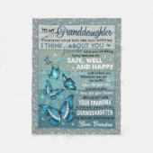 Couverture Polaire À ma petite-fille - Baisers, grand-mère (Devant)