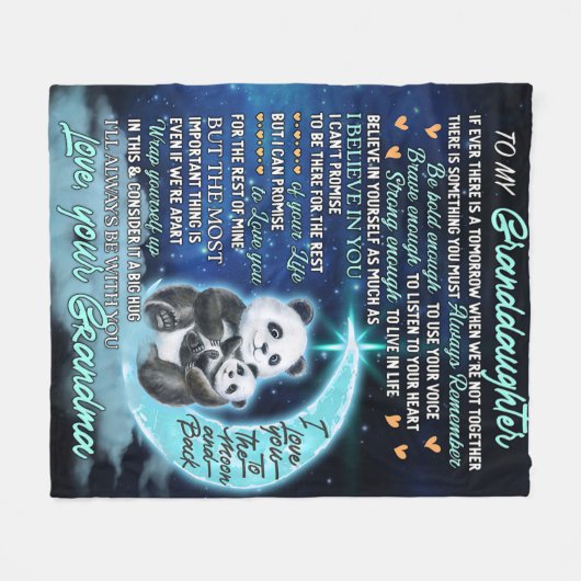 Couverture Polaire À ma petite-fille Elephant Idée cadeau d'anniversa (Devant (Horizontal))