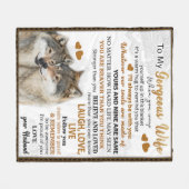 Couverture Polaire À Mon Cadeau D'Anniversaire Femme Wolf, Cadeau Mar (Devant (Horizontal))