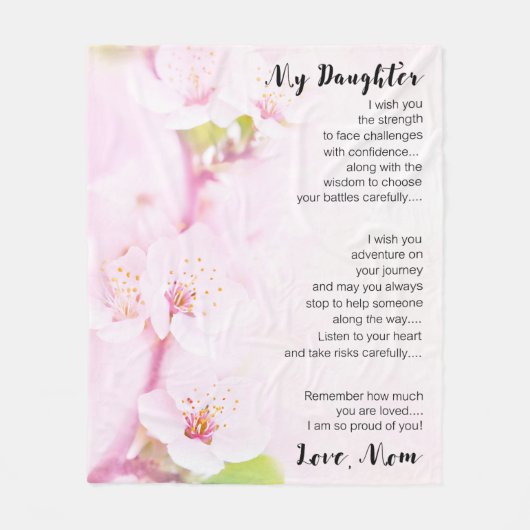 Couverture Polaire À mon cadeau de fille (Devant)