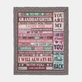 Couverture Polaire À mon cadeau de petite fille (Devant)