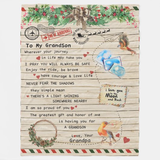 Couverture Polaire À Mon Cadeau, Grand-Fils Et Grand-Père, Amour D'Oi (Devant)
