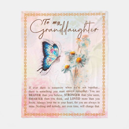 Couverture Polaire À Mon Cadeau Petite-Fille, Beau Cadeau Papillon (Devant)
