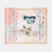 Couverture Polaire À Mon Cadeau Petite-Fille, Beau Cadeau Papillon (Devant (Horizontal))