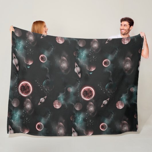 Couverture Polaire à Motif Spatial (En situation)