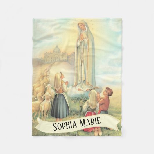 Couverture Polaire A personnalisé notre Madame de Fatima (Devant)