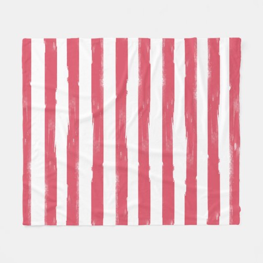 Couverture polaire à rayures rose et blanc (Devant (Horizontal))
