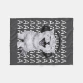 Couverture Polaire Aaaa Screaming Cat Meme Wearing Headphones Cat Int (Devant (Horizontal))