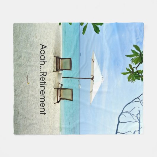 Couverture Polaire Aaah...Retraite, design populaire, (Devant (Horizontal))