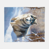 Couverture Polaire Aaskan Malamute Laisser Il Neige Noël (Devant (Horizontal))