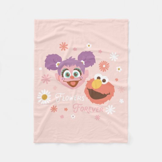 Couverture Polaire Abby Cadabby & Elmo | Fleurs pour toujours (Devant)