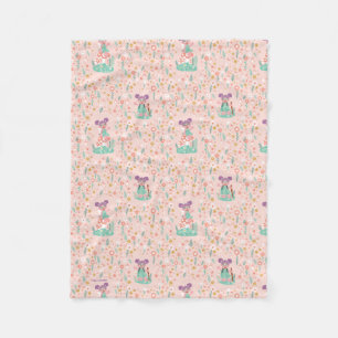 Couverture Polaire Abby Cadabby   Motif de fleurs de bois