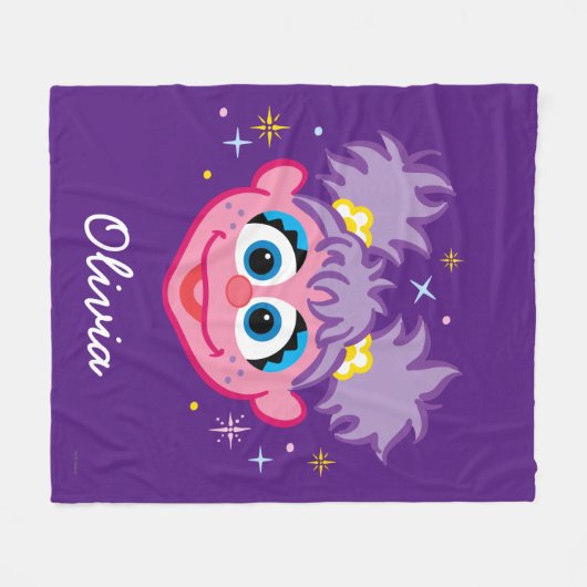 Couverture Polaire Abby Smiling Face | Ajouter Votre Nom (Devant (Horizontal))