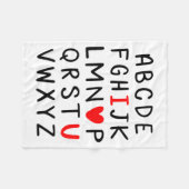 Couverture Polaire Abc Alphabet I Love You Englieacher Valentines  (Devant (Horizontal))