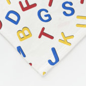 Couverture Polaire ABC Alphabet rouge jaune bleu (Coin)