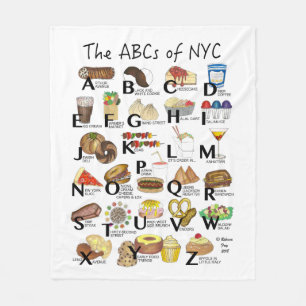 Couverture Polaire ABC de NYC Iconic New York City Foods Alphabet