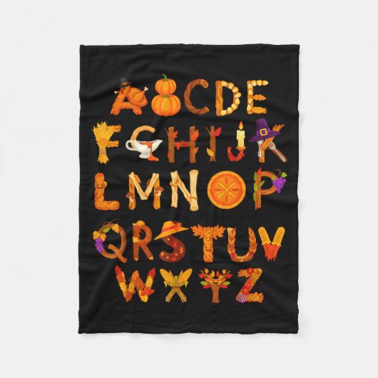 Couverture Polaire Abcs Learning Kindergarten Teacher Thanksgiving Al (Devant)