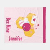 Couverture Polaire Abee Mine Mignonne Abeille aux Coeurs de Saint-Val (Devant (Horizontal))