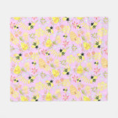 Couverture Polaire Abeille de miel rose (Devant (Horizontal))