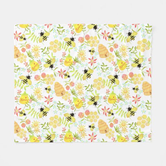 Couverture Polaire Abeille de miel violet (Devant (Horizontal))