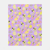 Couverture Polaire Abeille de miel violet (Devant)